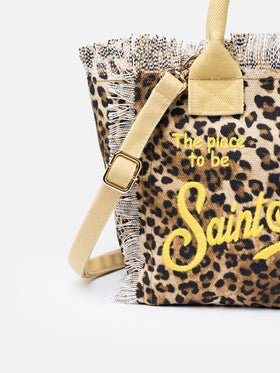 Borsa Colette in tela di cotone animalier