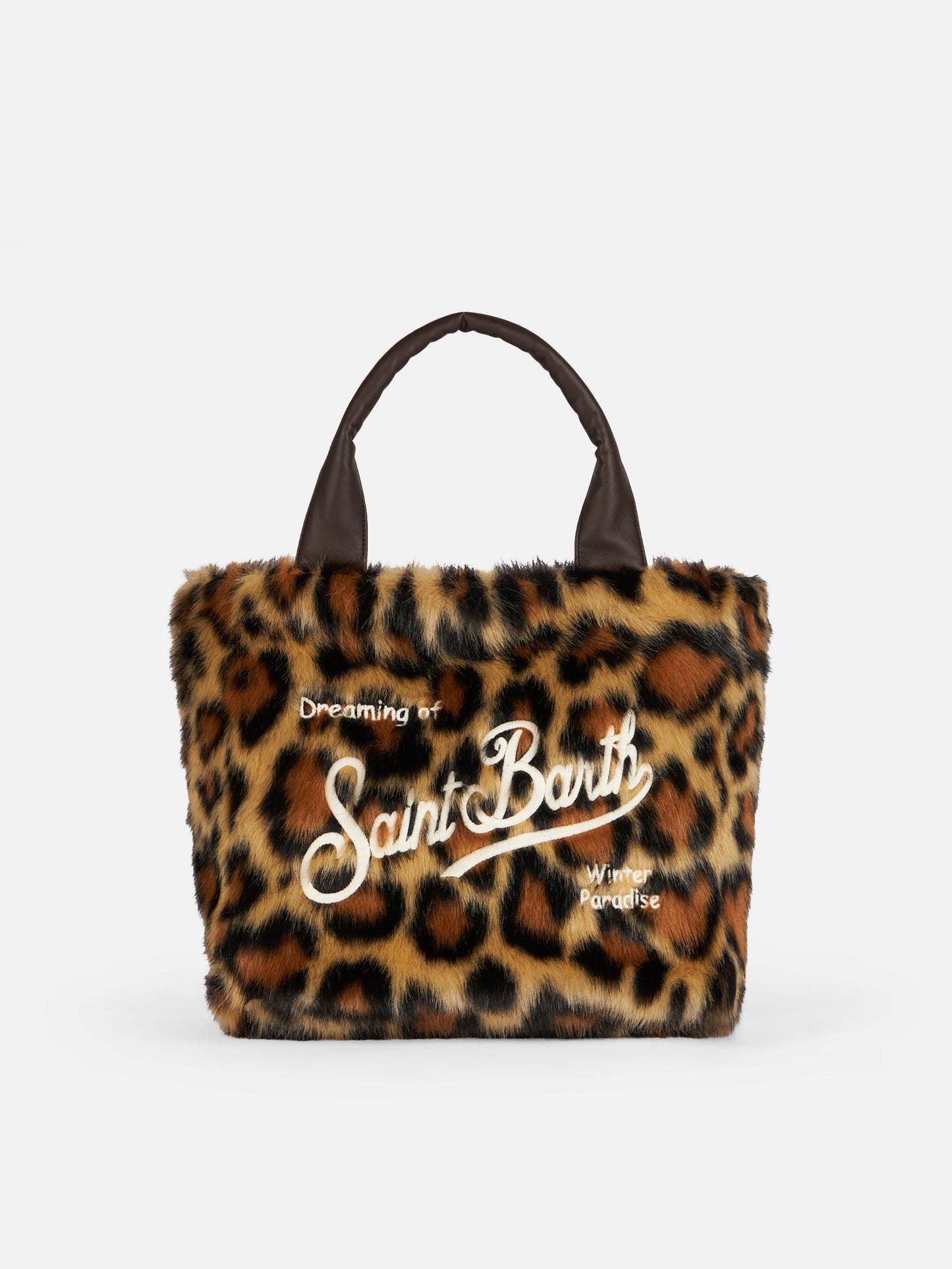 Pelzige, weiche Colette-Handtasche mit Animalier-Jacquard-Print