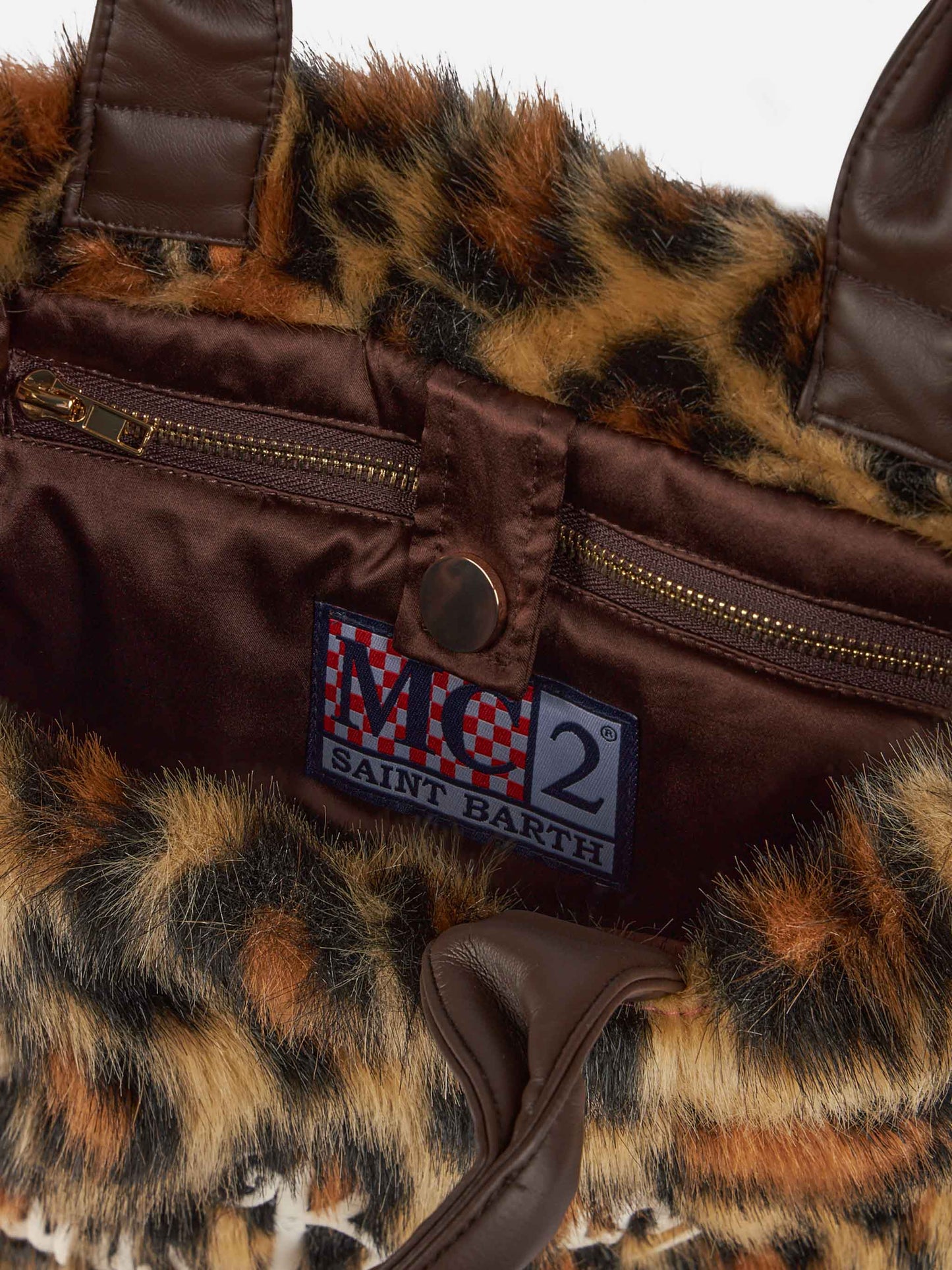 Pelzige, weiche Colette-Handtasche mit Animalier-Jacquard-Print