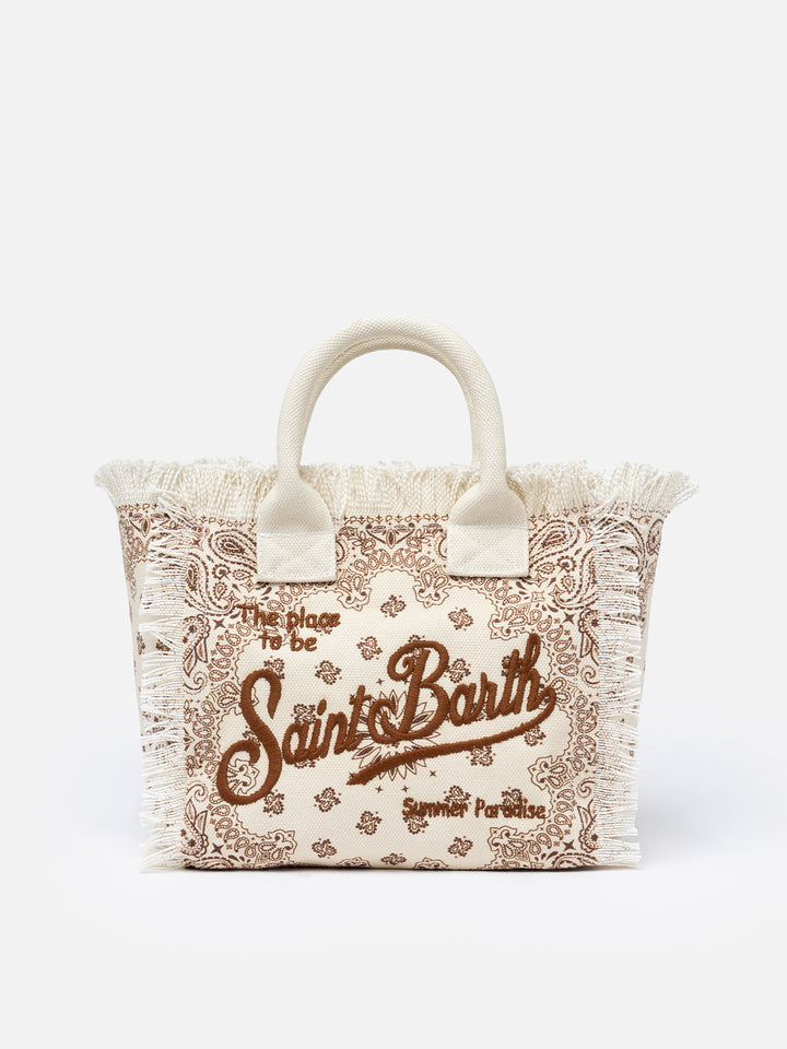 Beige bandanna cotton canvas Colette handbag