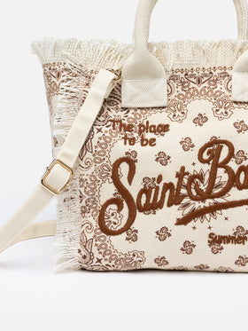 Borsa Colette in tela di cotone bandana bianco sporco