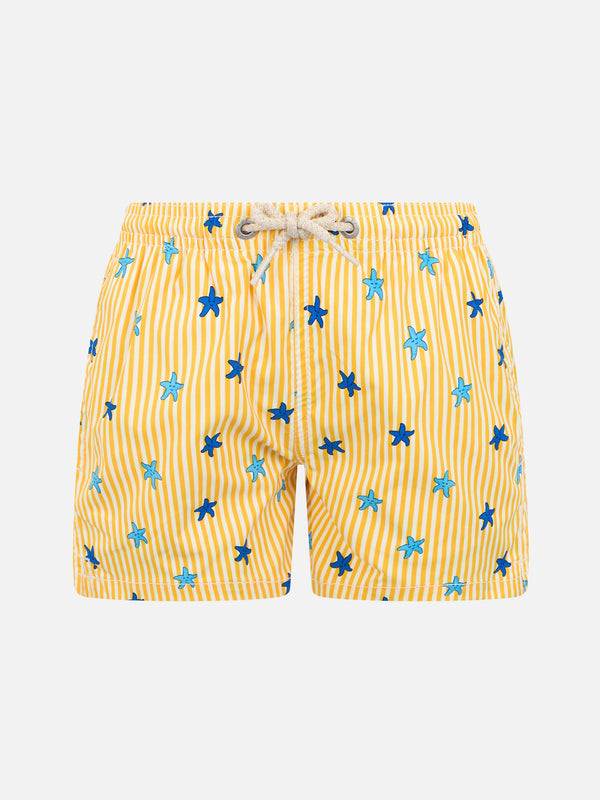 Boy Comfort Light Jr swim shorts with starfishes print