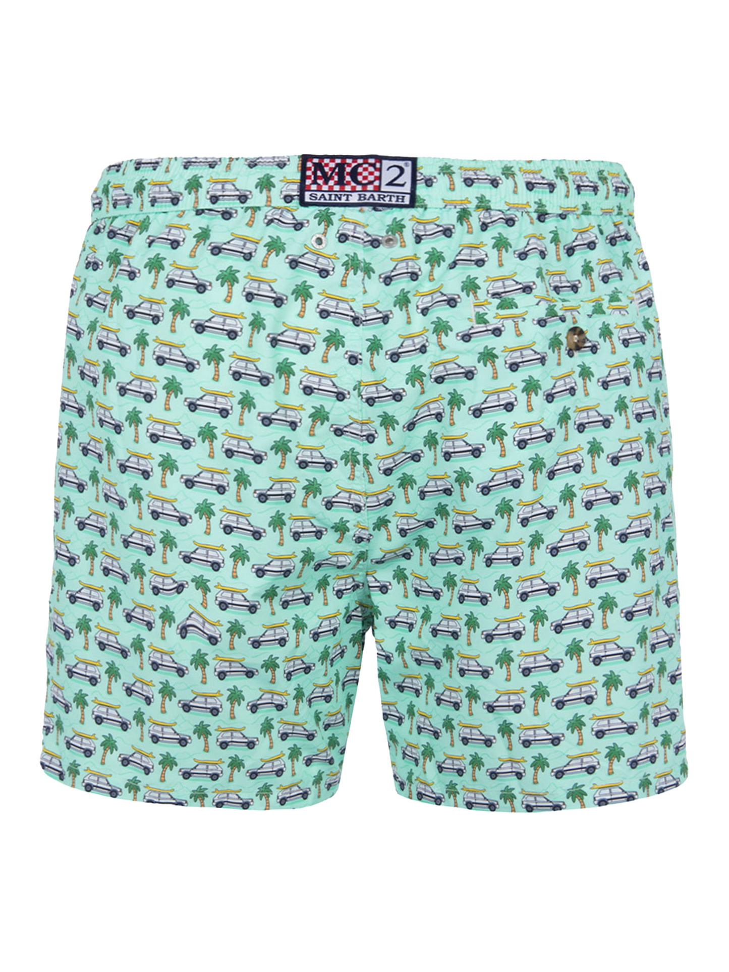 Man lightweight fabric swim-shorts Lighting Micro Fantasy with Panda print | PANDA SPECIAL EDITION