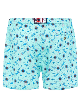 Lightweight fabric swim shorts Lighting with watch print