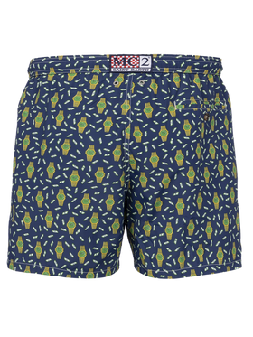 Man lightweight fabric swim-shorts Lighting Micro Fantasy with watches print