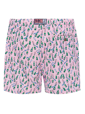 Lightweight fabric swim shorts Lighting with sabrage and bottle print