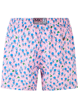 Man lightweight fabric swim-shorts Lighting Micro Fantasy with jellyfishes print