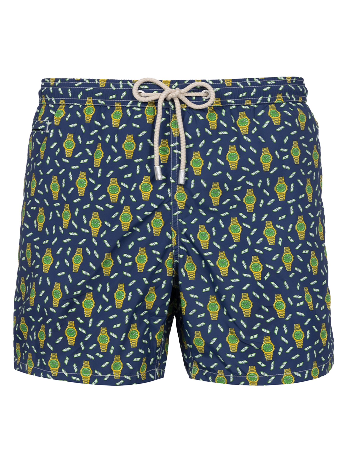 Man lightweight fabric swim-shorts Lighting Micro Fantasy with watches print