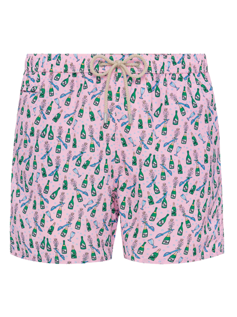 Lightweight fabric swim shorts Lighting with sabrage and bottle print - MC2 Saint Barth