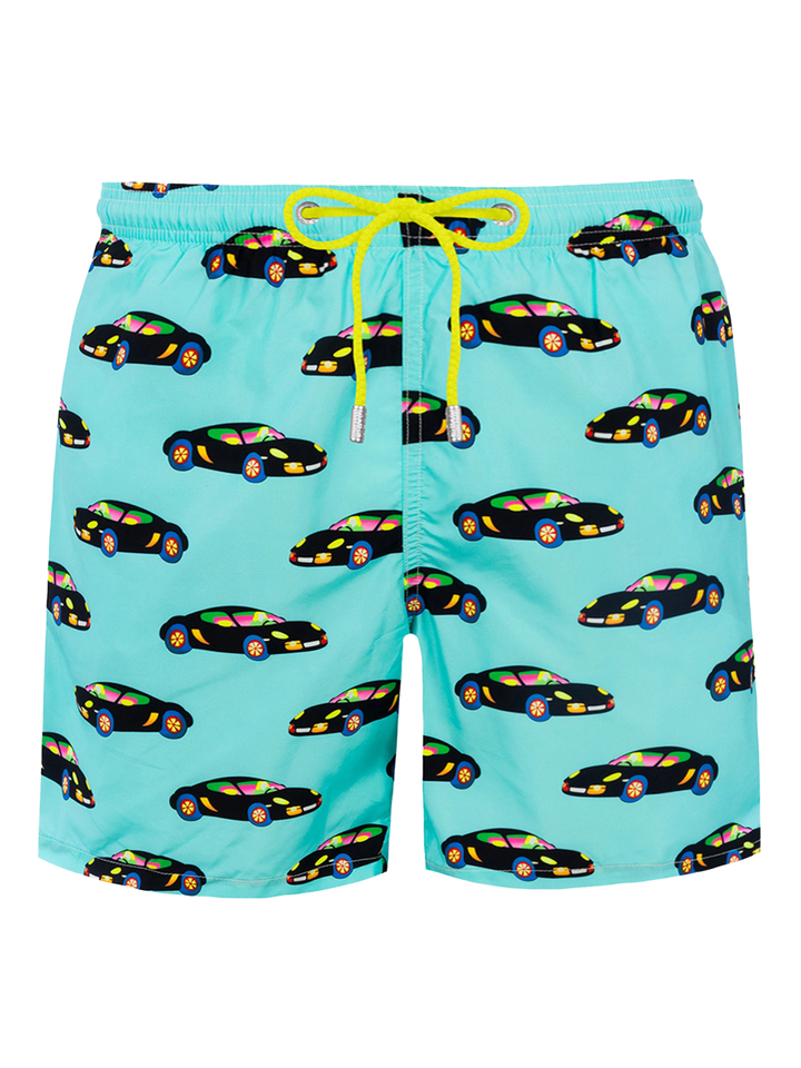 Costume da bagno da uomo in tessuto leggero Illuminazione con stampa automobile Lodola |MARCO LODOLA SPECIAL EDITION