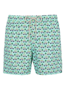 Man lightweight fabric swim-shorts Lighting Micro Fantasy with Panda print | PANDA SPECIAL EDITION