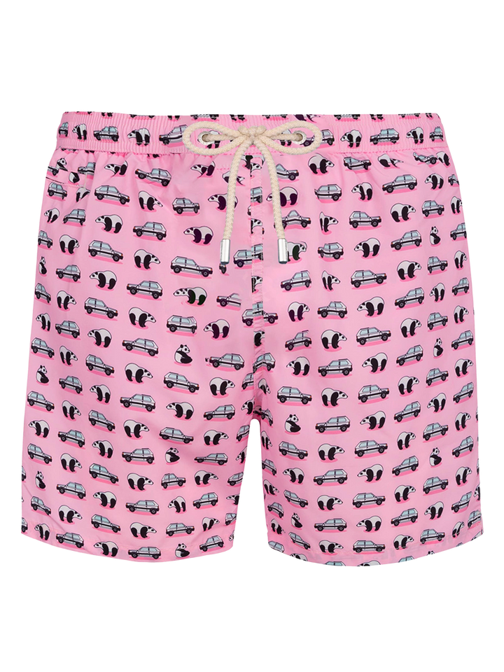 Man lightweight fabric swim-shorts Lighting Micro Fantasy with Panda and panda print | PANDA SPECIAL EDITION