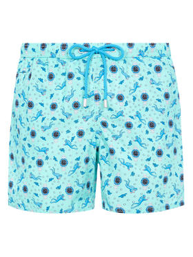 Lightweight fabric swim shorts Lighting with watch print
