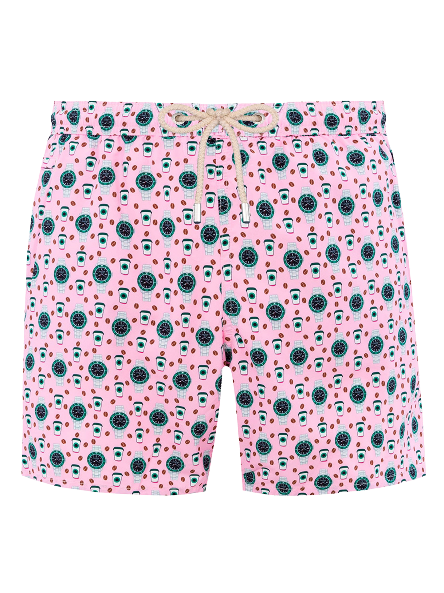 Man lightweight fabric swim-shorts Lighting Micro Fantasy with watches print