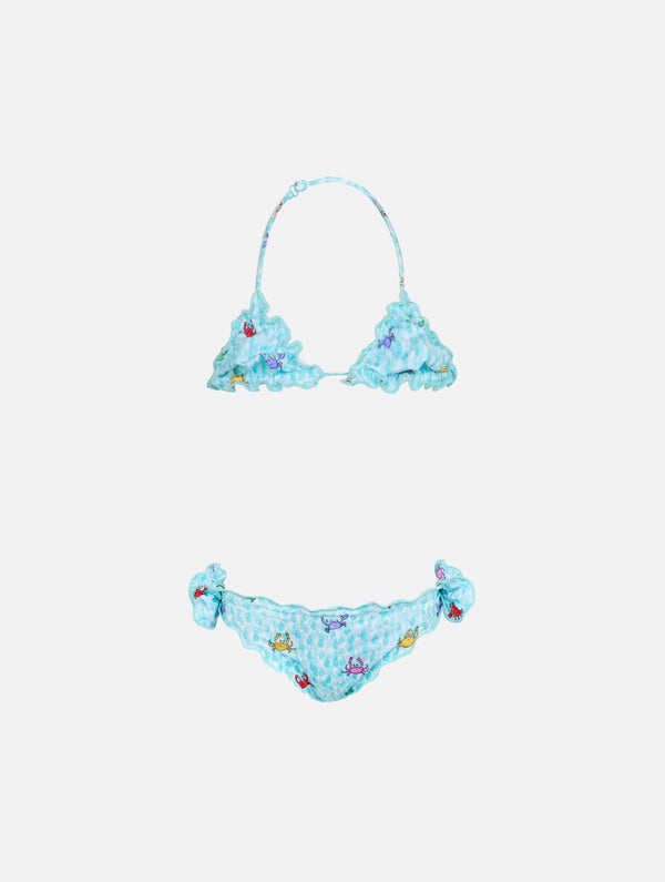 Klassischer Mädchen-Triangel-Bikini Cris mit Krabben-Print