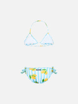 Girl classic triangle bikini Cris with lemon print