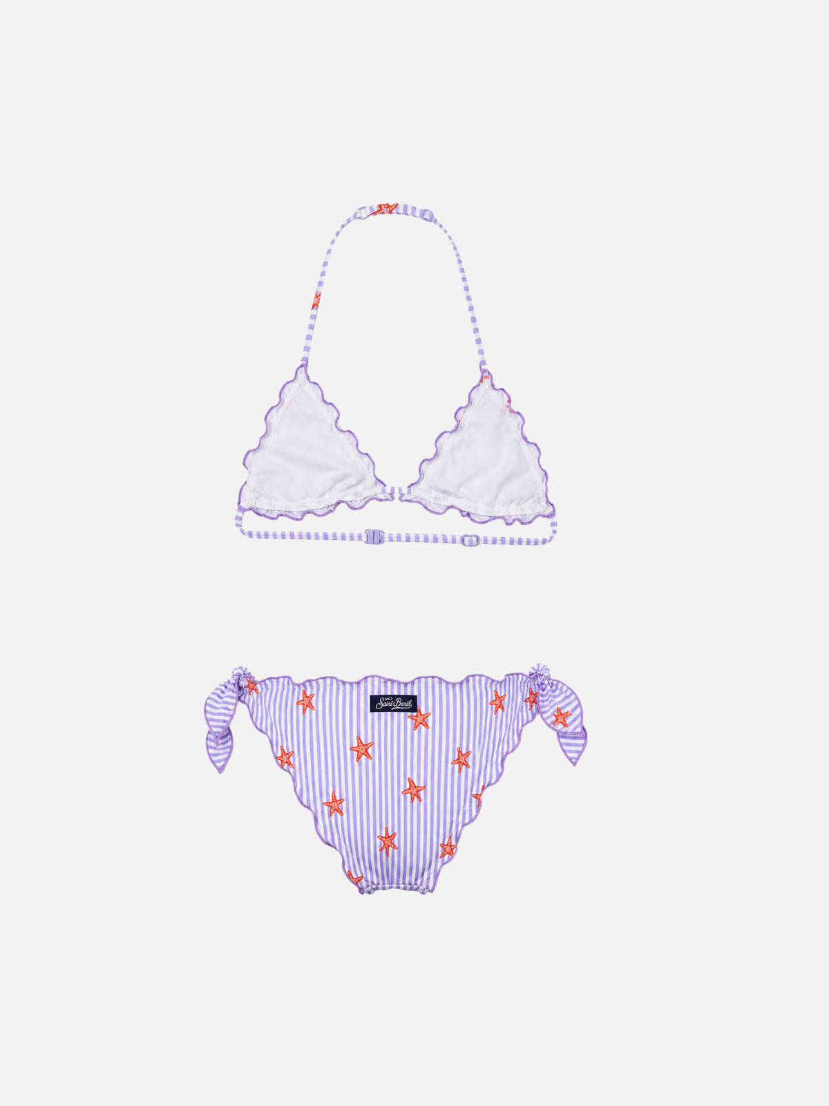 Bikini triangle classique pour fille Cris avec imprimé étoiles de mer 