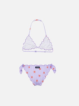 Bikini triangle classique pour fille Cris avec imprimé étoiles de mer 