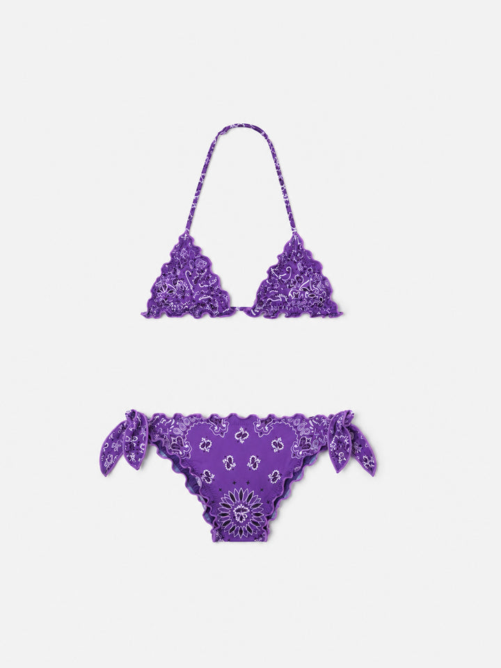 Mädchen-Triangel-Bikini mit Bandana-Print 
