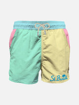 Man multicolor swim shorts with pocket