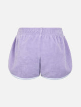 Pantaloncini pull up da bambina in spugna lilla Curly