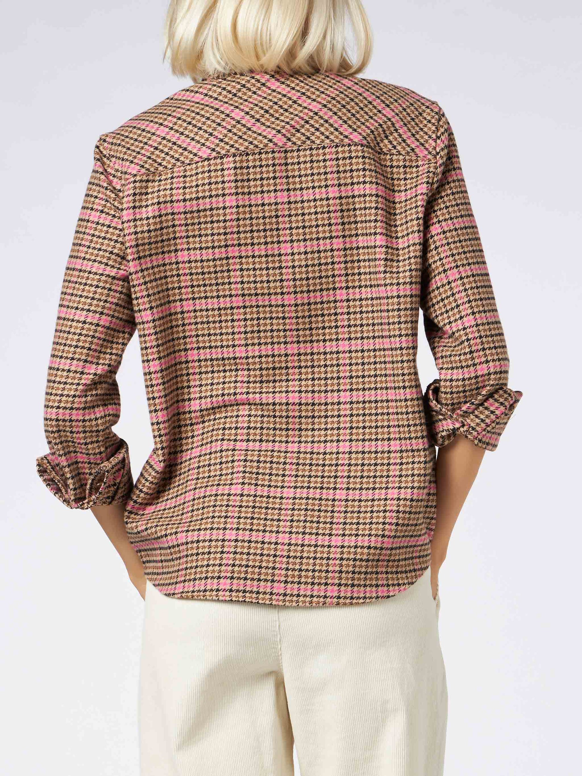 Woman overshirt with pied de poule print - MC2 Saint Barth