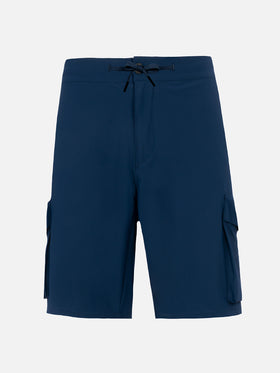 Navy blue technic fabric bermuda shorts Deck - MC2 Saint Barth