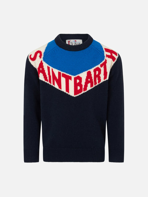 Boy crewneck sweater with Saint Barth print - MC2 Saint Barth
