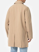 Beige stretch fabric trench Elbert with welt