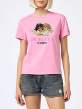 Woman cotton jersey t-shirt Emilie with Fiorucci Angels placed print | FIORUCCI SPECIAL EDITION