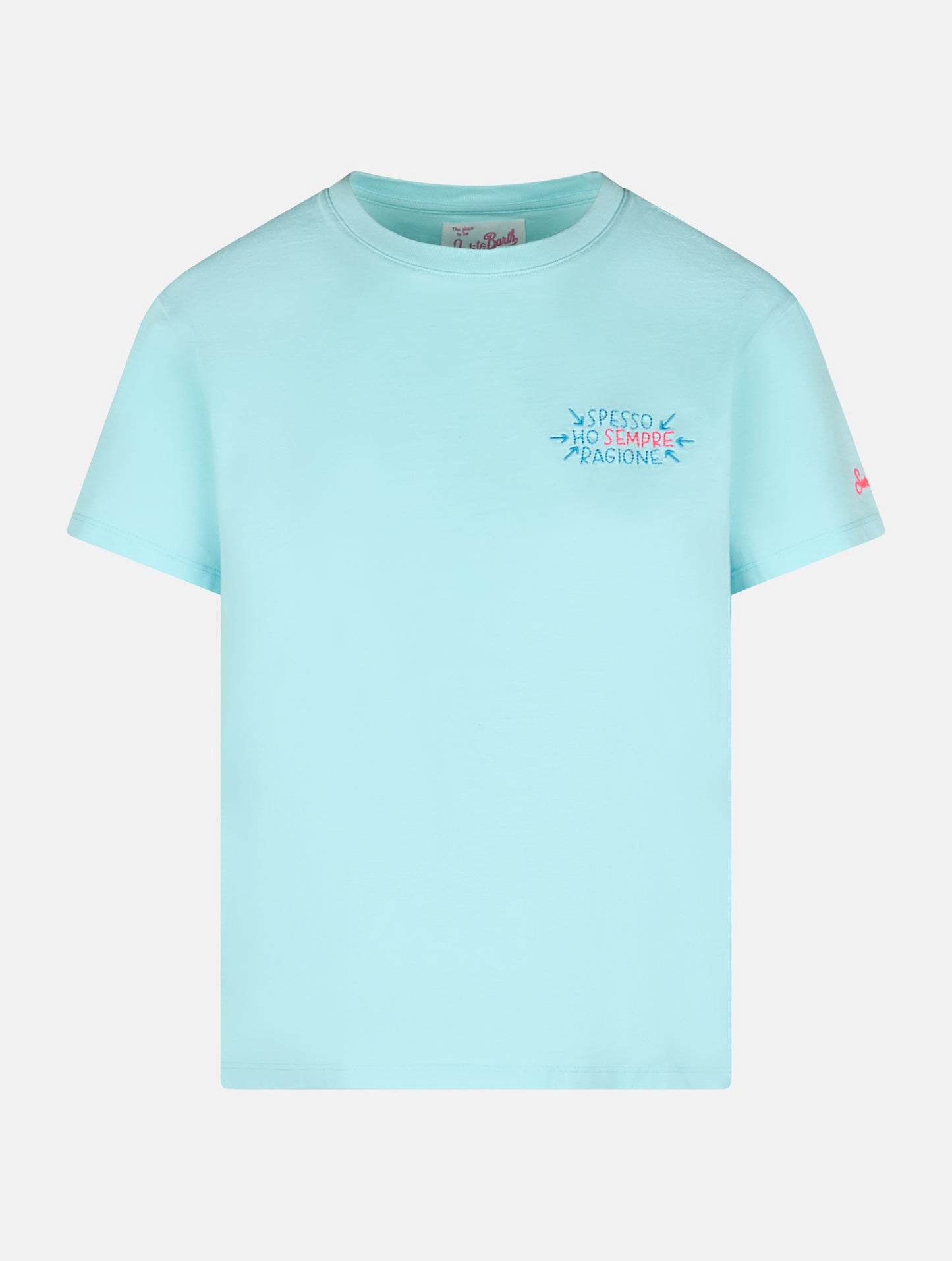 T-shirt girocollo da donna Emilie in jersey di cotone con ricamo Spesso ho Sempre Ragione INSULTI LUMINOSI SPECIAL EDITION