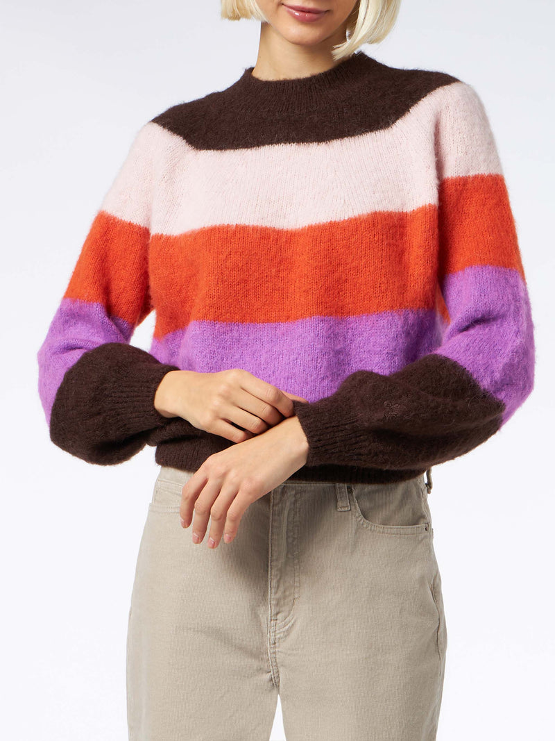 Woman soft sweater with faded colors