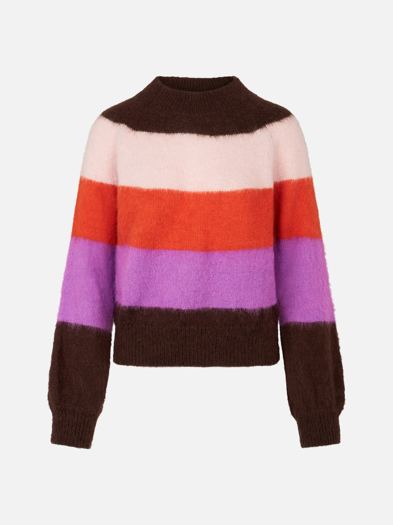 Woman soft sweater with faded colors