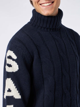 Rollkragenpullover mit Zopfmuster von Saint Barth