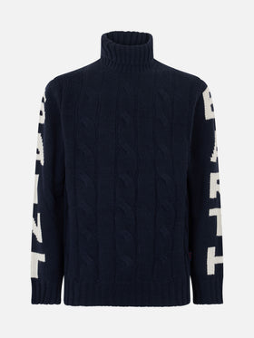 Rollkragenpullover mit Zopfmuster von Saint Barth