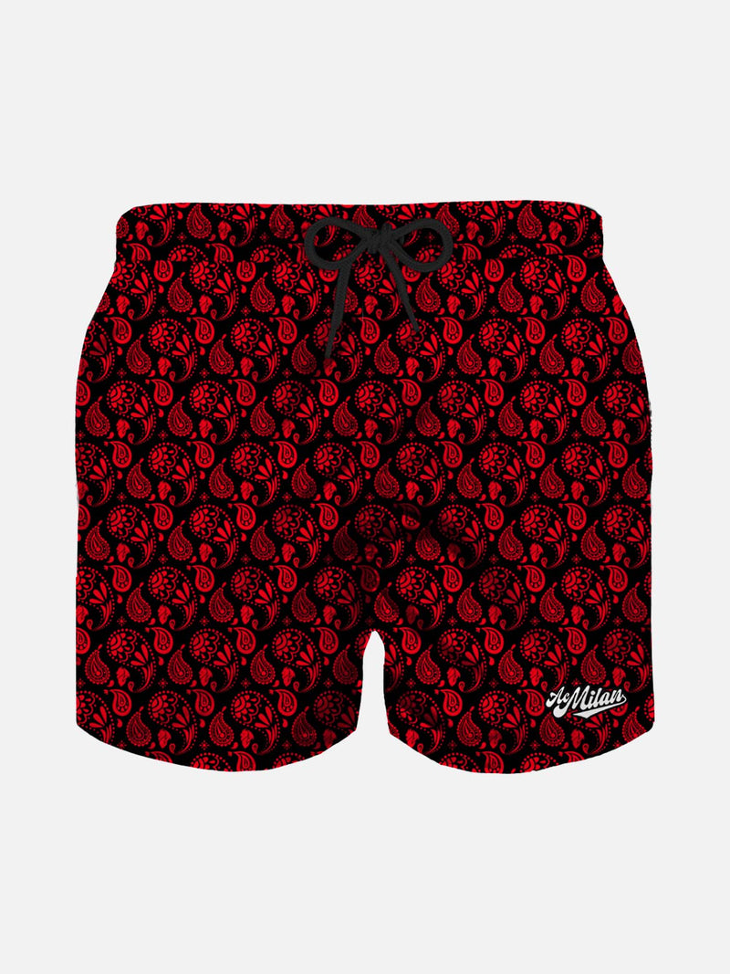 Boy light fabric swim shorts with Milan paisley print | MILAN SPECIAL EDITION