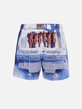 Man mid-length Gustavia swim-shorts with  placed print| MAGNUM MARINE SPECIAL EDITION