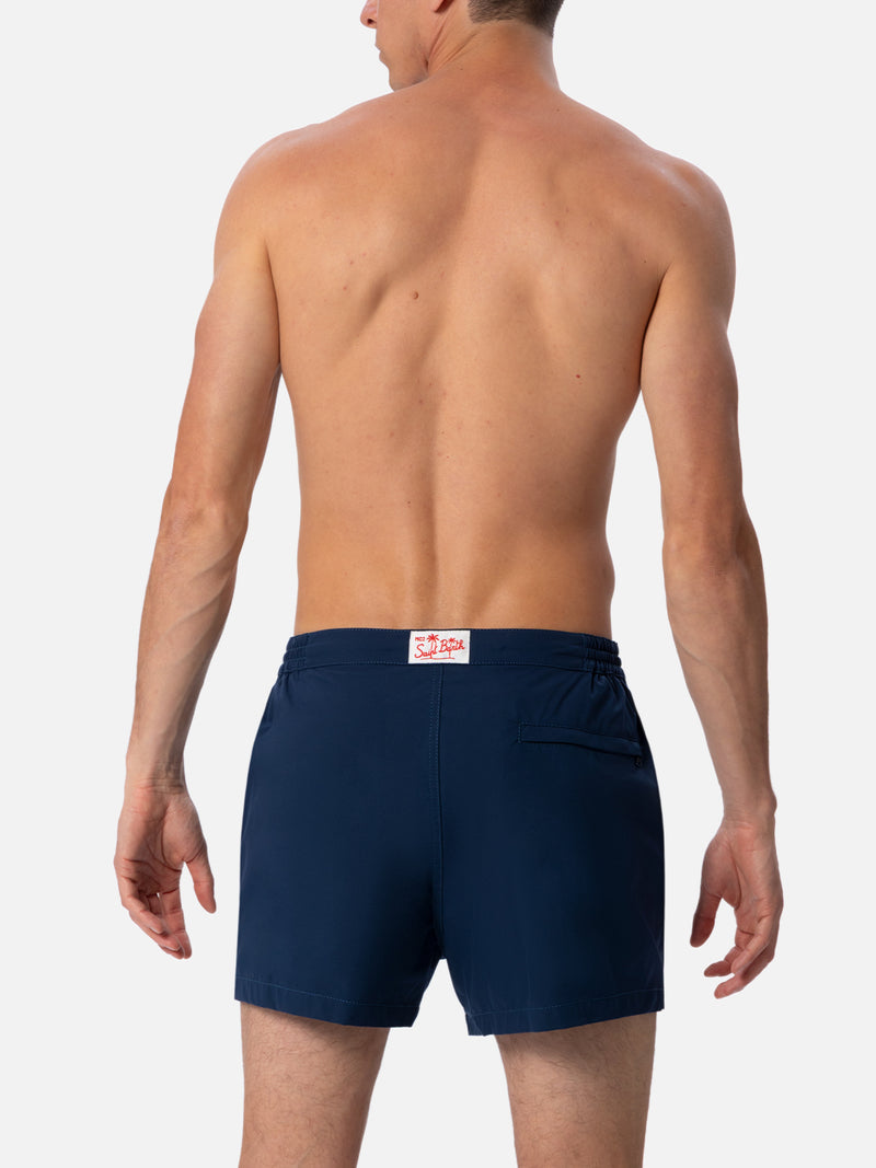 Man navy blue fitted cut swim shorts Harrys