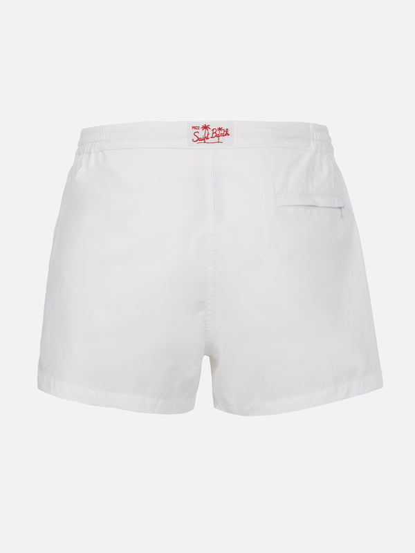 Man white fitted cut swim shorts Harrys