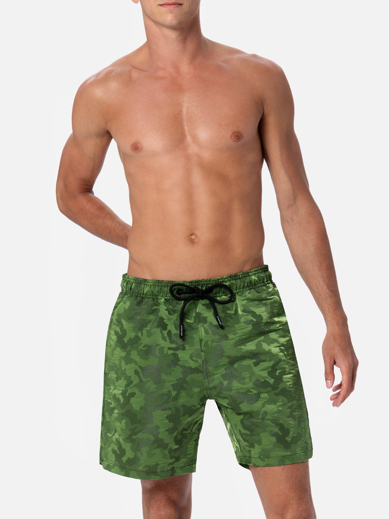 Costume da bagno da uomo in tessuto ripstop Harbour The Riviera con stampa jacquard camo