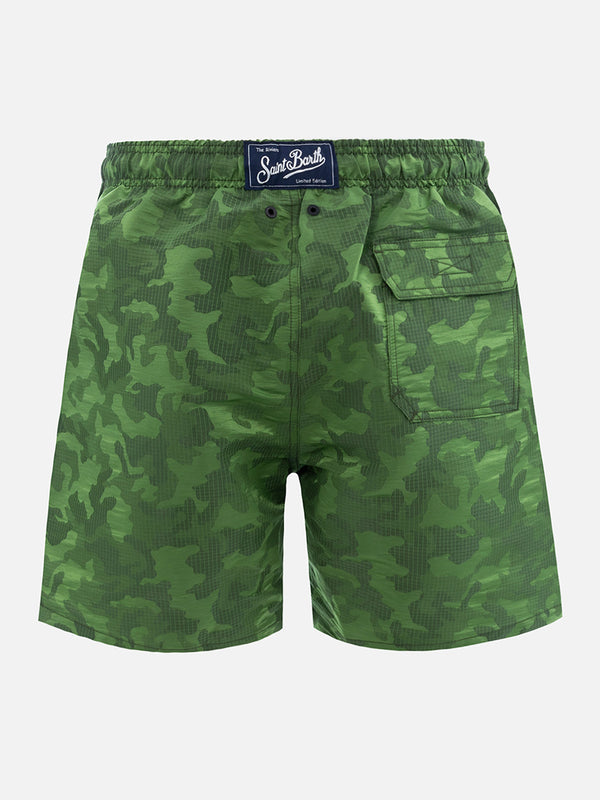 Man ripstop fabric swim shorts Harbour The Riviera with camo jacquard