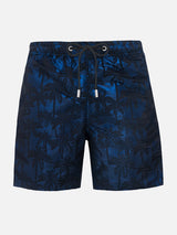 Man ripstop fabric swim shorts Harbour The Riviera with palm jacquard