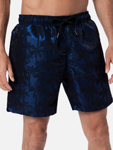 Man ripstop fabric swim shorts Harbour The Riviera with palm jacquard