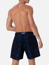 Man ripstop fabric swim shorts Harbour The Riviera with palm jacquard