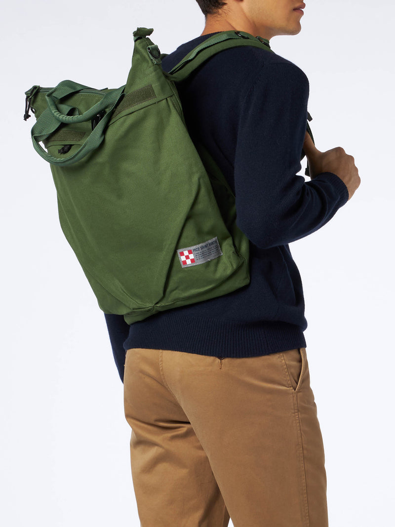 Military green canvas backpack