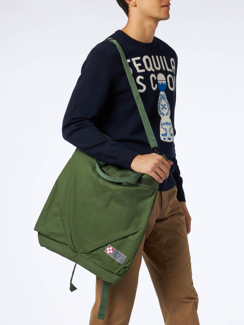 Military green canvas backpack