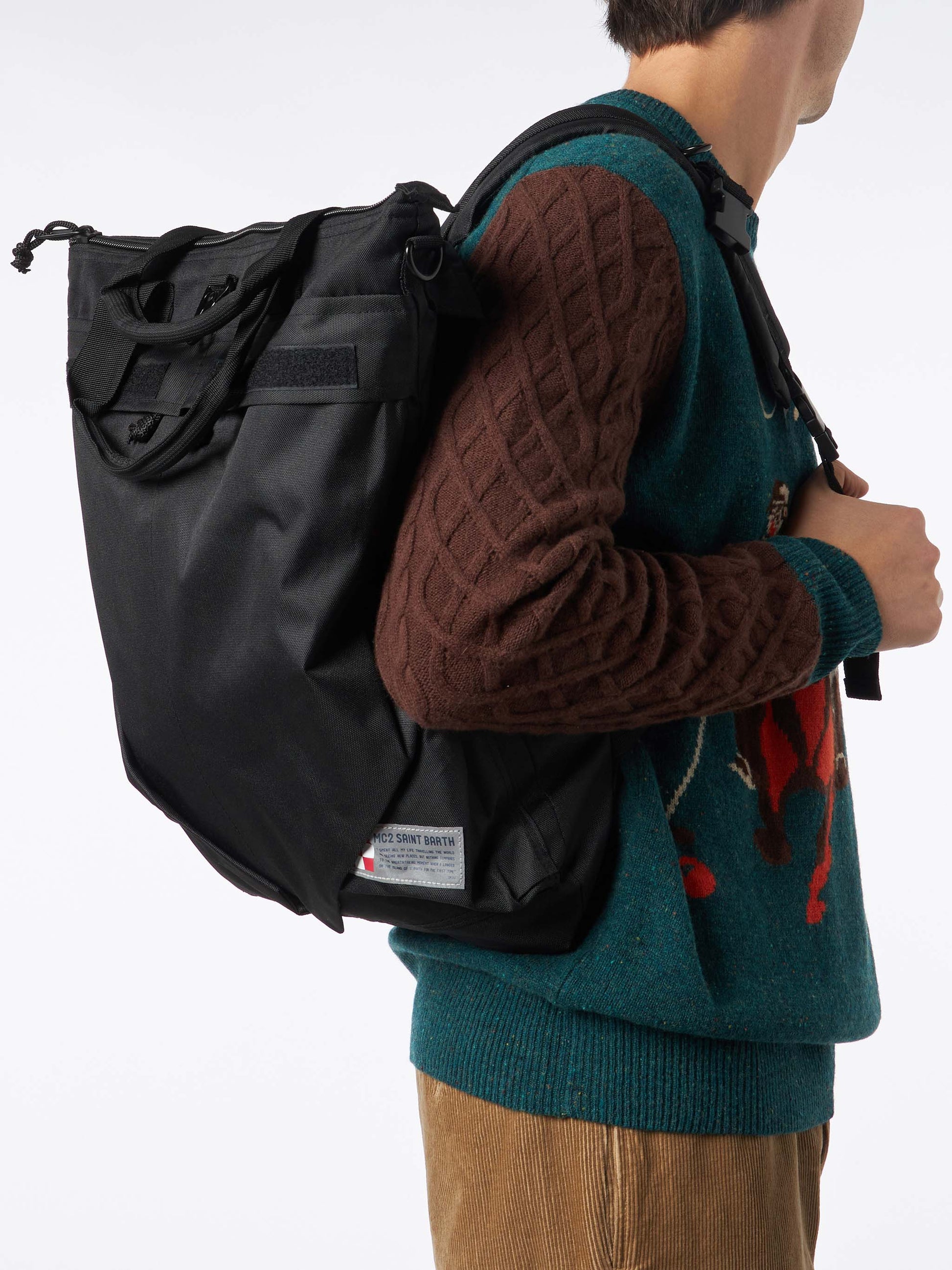 Canvas black backpack Helmut - MC2 Saint Barth