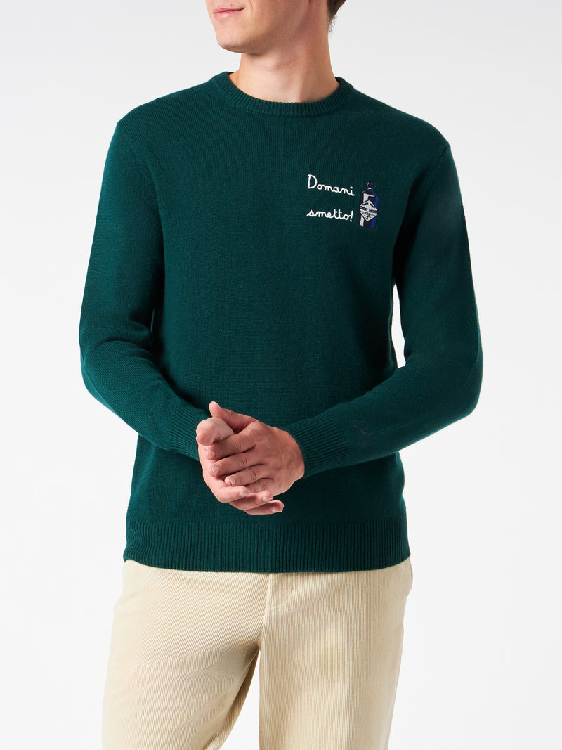 Man crewneck sweater with Domani Smetto embroidery