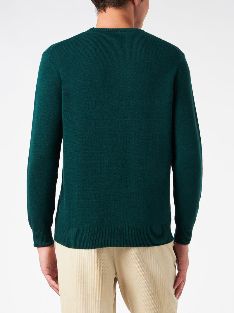 Man crewneck sweater with Domani Smetto embroidery