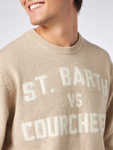 Man sweater with St. Barth VS Courchevel jacquard